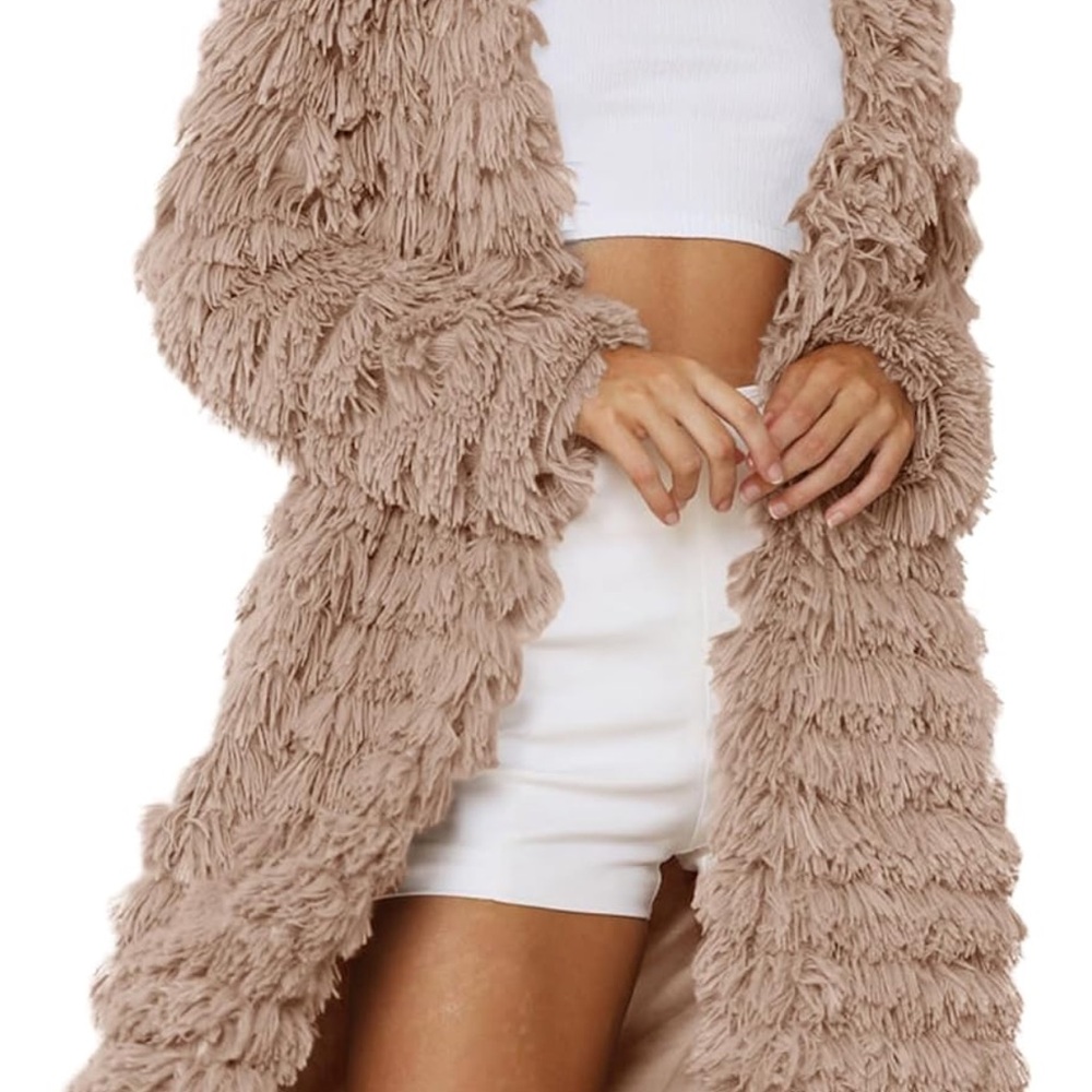 Shaggy Tan Long Coat